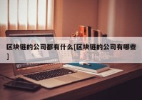 区块链的公司都有什么[区块链的公司有哪些]